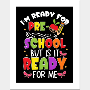 Kids Funny Im Ready For Preschool First Day of School Boys Posters and Art